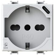 Presa Schuko con USB-C, Compatibile con Bticino Matix, Bianca - SIDE 4 BOX 4B.AM.P40.USB