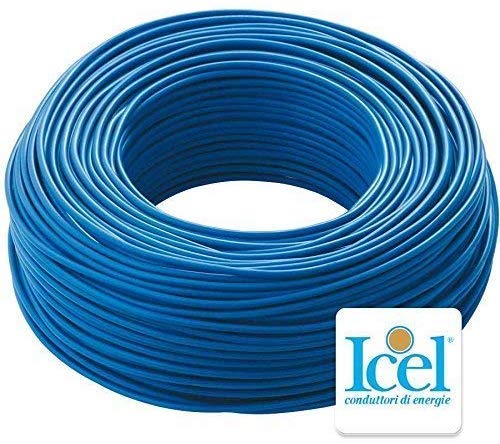 Cavo Elettrico FS17, Unipolare Isolante, Impianti Elettrici, Case, Imprese Edili, 450/750 V, 1 x 6 mm, Blu (100 METRI) - ICEL C0007703102