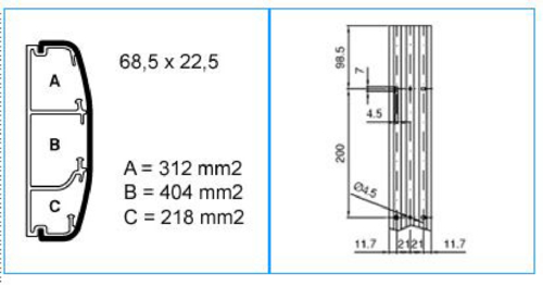 Canalina TCN W Cornice a 3 scomparti, bianco (2 ML) - BOCCHIOTTI B09651