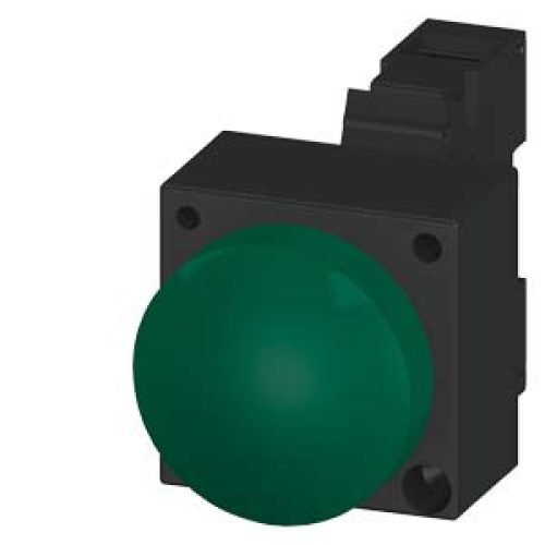 Indicatore Luminoso 22Mm In Plastica Tondo Con Led Integrato 24V Ac/Dc Terminale A Vite Con Supporto Verde - SIEMENS 3SB32446BA40