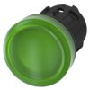 Indicatori luminosi, 22 mm, tondi, in plastica, verdi, lenti, lisci - SIEMENS 3SU10016AA400AA0