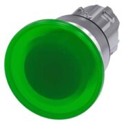 Pulsante a fungo luminoso, 22 mm, tondo, in metallo, lucido, verde, 40 mm, a contatto momentaneo, con etichettatura laser, maiuscolo - SIEMENS 3SU10511BD400AA0