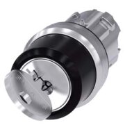 Selettore a chiave RONIS, 22 mm, tondo, in metallo, lucido, numero serratura SB30, con 2 chiavi, 2 posizioni di commutazione OI, bistabile - SIEMENS 3SU10504BF110AA0
