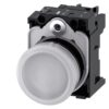 Indicatori luminosi, 22 mm, rotondi, in plastica, bianco, trasparente, liscio, con supporto, modulo LED, con LED integrato 24 V AC/DC, morsetto a vite - SIEMENS 3SU11026AA601AA0