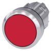 Pulsante, 22 mm, Tondo, in metallo, lucido, rosso, pulsante, tipo contatto momentaneo piatto - SIEMENS 3SU10500AB200AA0