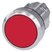 Pulsante, 22 mm, Tondo, in metallo, lucido, rosso, pulsante, tipo contatto momentaneo piatto - SIEMENS 3SU10500AB200AA0