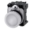 Indicatori luminosi, 22 mm, rotondi, in metallo, lucido, bianco, trasparente, liscio, con supporto, modulo LED con LED integrato 110 V AC, morsetto a vite - SIEMENS 3SU11536AA601AA0