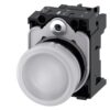 Indicatori Luminosi, 22 mm, tondi, in metallo, lucidi, bianchi, lente, liscia, con supporto, modulo LED con LED integrato 230 V AC, morsetto a vite - SIEMENS 3SU11566AA601AA0