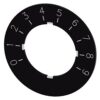 Targhetta di identificazione per potenziometro, etichetta nera, caratteri bianchi, con scritta: 0-9 Diametro esterno 40 mm - SIEMENS 3SU19000BG160RT0