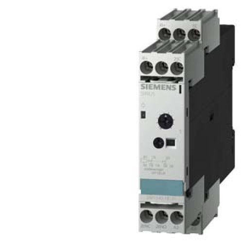 Relè Temporizzato Elettronico, 2 contatti in scambio, senza tensione ausiliaria 9 fasce orarie, 0,05 s...600 s 100...127 V AC/DC con LED - SIEMENS 3RP15401BJ31