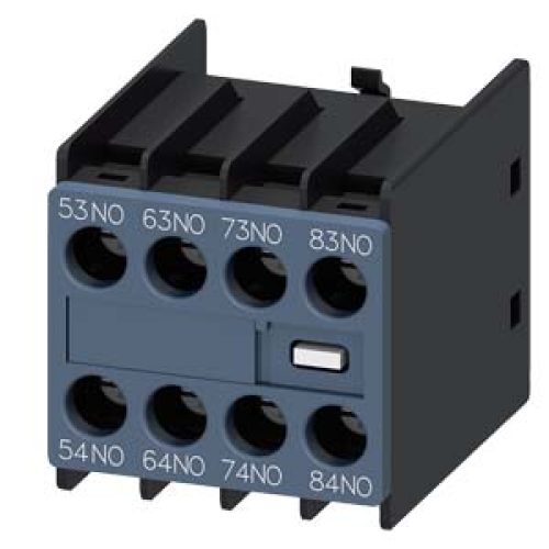 Contatto Ausiliario Frontale, 4 NO Percorso di corrente 1 NO, 1 NO, 1 NO, 1 NO per contattore relè Taglia S00 - SIEMENS 3RH29111GA40
