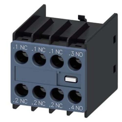 Contatto Ausiliario Frontale, 1 NO + 3 NC Percorso di corrente 1 NC, 1 NC, 1 NC, 1 NO per morsetti a vite 3RH e 3RT - SIEMENS 3RH29111HA13