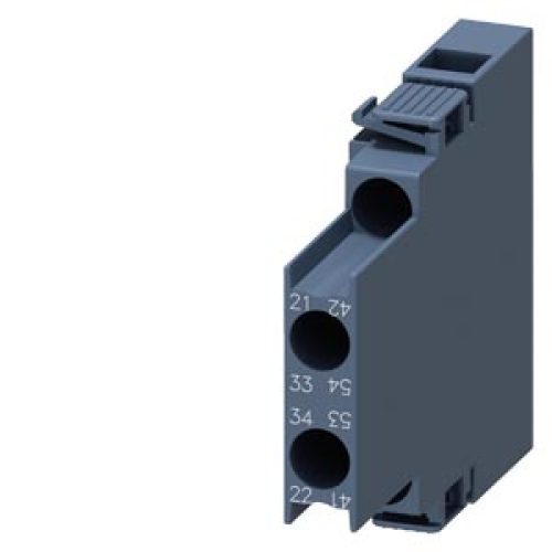 Contatto Ausiliario Laterale, 1 NO + 1 NC Percorso di corrente 1 NC, 1 NO per morsetto a vite 3RH e 3RT R: 21/22, 33/34 L: 41/42, 53/54 - SIEMENS 3RH29111DA11