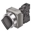 Selettore Contatto Momentaneo tipo 3 posizioni dell'interruttore IO-II non illuminato terminale a vite, 1na, 1na con supporto nero - SIEMENS 3SB36102EA11