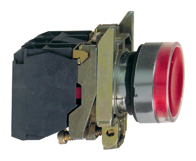 Pulsante Luminoso Rosso Ø22, Filoghiera ad impulso, 24V 1NO+1NC - SCHNEIDER XB4BW34B5