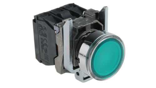 Pulsante Luminoso Verde Ø22, Filoghiera ad impulso, 24V 1NO+1NC - SCHNEIDER XB4BW33B5