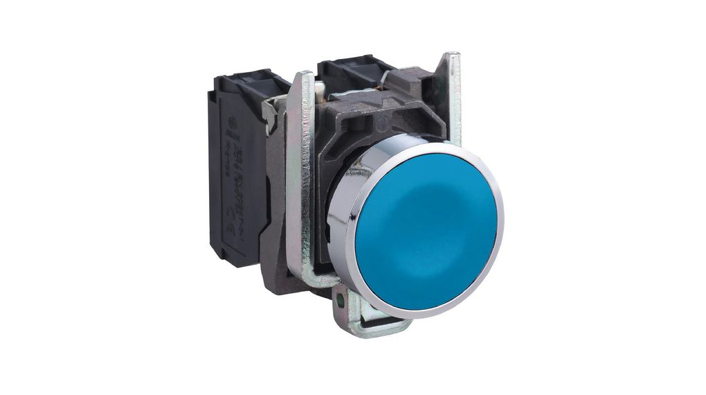 Pulsante Blu Piatto, ø 22 mm, 600 V, 1 NC, 1NO, IP69K - SCHNEIDER XB4BA61