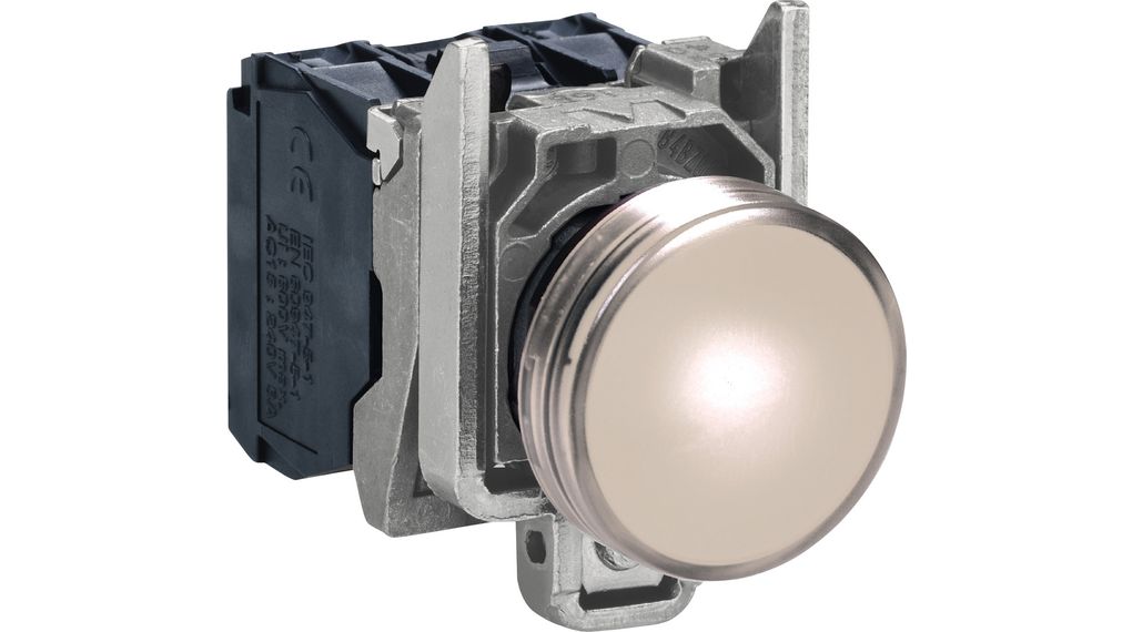 Lampada spia Ø22, IP65, Bianca, LED integrato, 24V - SCHNEIDER XB4BVB1