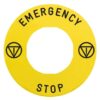 Etichetta Rettangolare Ø60 per arresto emerg.-EMERGENCY STOP/logo ISO13850 - SCHNEIDER ZBY9330T