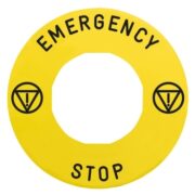 Etichetta Rettangolare Ø60 per arresto emerg.-EMERGENCY STOP/logo ISO13850 - SCHNEIDER ZBY9330T