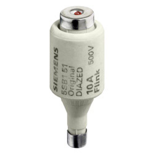 Fusibile Diazed, 6A, 50 kA a 500 V c.a., 8 kA a 500 V c.c., filetto E27, fusibile DII, cat. gG, indicatore - SIEMENS 5SB131