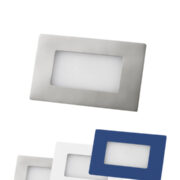 Segnapasso Incasso Parete LED, Rettangolare in vetro, 3W, 6500K, 3 Cover - STONE 30055/B
