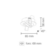 Faretto Incasso Soffitto Tondo Orientabile, IP65, Cromo Lucido - STONE 8006/CL