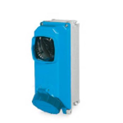 Presa Interbloccata in termoindurente da parete, fusibili 2P+T 16A - PALAZZOLI 472620
