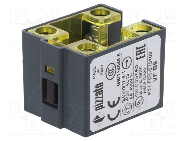 Unità Modulo Contatti NC x2, 10A, max.400VAC, max.250VDC - PIZZATO VF B9
