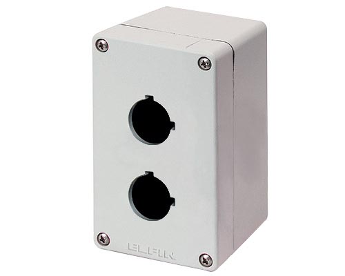 Scatola Pulsantiera Alluminio M4 70x118x80, 2 fori Ø 22, con entrata cavo - ELFIN 040C0711-8EP2