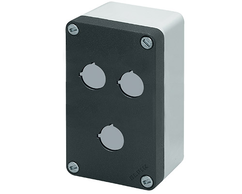 Scatola Pulsantiera Alluminio M10 85x140x65, 3 fori Ø 22, senza entrata cavo - ELFIN 040C0814-6P3C