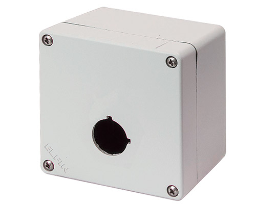 Scatola Pulsantiera Alluminio M4 92x92x70, 1 foro Ø 22, con entrata cavo - ELFIN 040C0909-7EP1