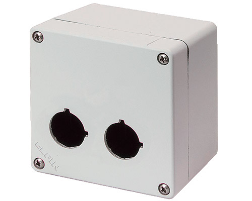 Scatola Pulsantiera Alluminio M4 92x92x70, 2 fori Ø 22, senza entrata cavo - ELFIN 040C0909-7P2