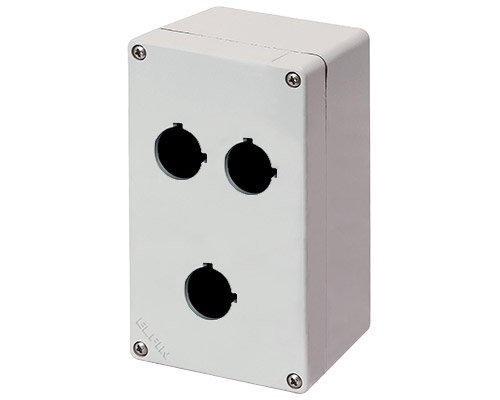 Scatola Pulsantiera Alluminio M4 92x152x100, 3 fori Ø 22, con entrata cavo - ELFIN 040C0915-1EP3C