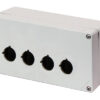 Scatola Pulsantiera Alluminio M4 92x152x70, 4 fori Ø 22, con entrata cavo - ELFIN 040C0915-7EP4L