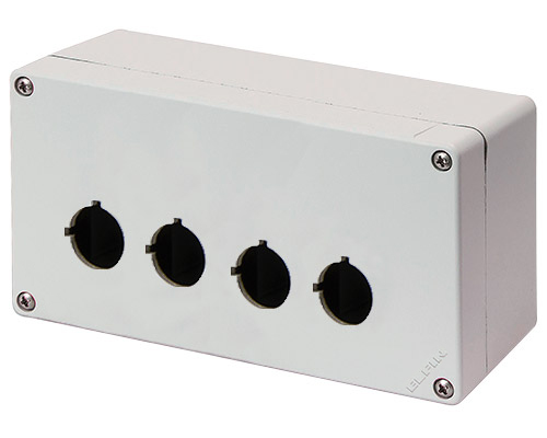Scatola Pulsantiera Alluminio M4 92x152x70, 4 fori Ø 22, con entrata cavo - ELFIN 040C0915-7EP4L