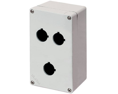 Scatola Pulsantiera Alluminio M4 92x152x70, 3 fori Ø 22, senza entrata cavo - ELFIN 040C0915-7P3C
