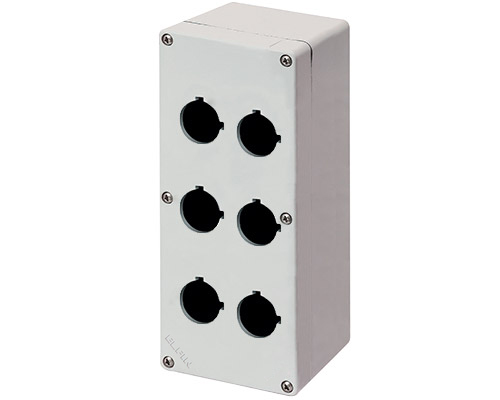 Scatola Pulsantiera Alluminio M4 92x205x100, 6 fori Ø 22, con entrata cavo - ELFIN 040C0920-1EP6