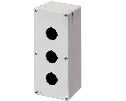 Scatola Pulsantiera Alluminio M4 92x205x100, 3 fori Ø 22, senza entrata cavo - ELFIN 040C0920-1P3