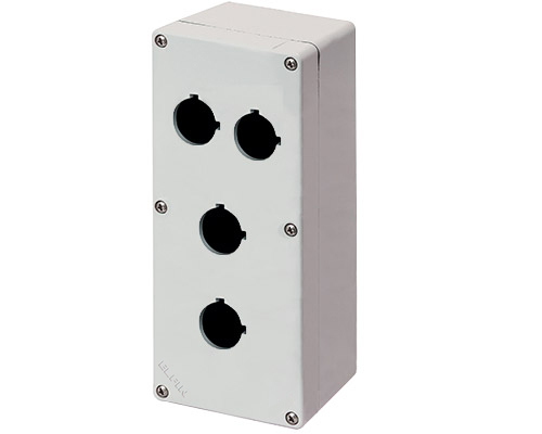 Scatola Pulsantiera Alluminio M4 92x205x100, 4 fori Ø 22, senza entrata cavo - ELFIN 040C0920-1P4C