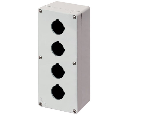 Scatola Pulsantiera Alluminio M4 92x205x70, 4 fori Ø 22, con entrata cavo - ELFIN 040C0920-7EP4