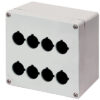 Scatola Pulsantiera Alluminio M4 152x152x100, 8 fori Ø 22, senza entrata cavo - ELFIN 040C1515-1P8