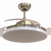 Ventilatore Soffitto Motore Dc, Invisible, Pale Scomparsa, Luce Led 3000 Lumen, 50W, Lampada Led, 5 Velocità, Diametro 105 Cm - CFG EV086