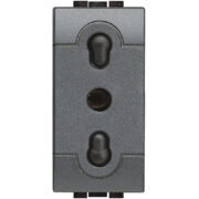 Presa 2P+T 10/16A 250 Vac, bipasso, antracite - BTICINO L4180