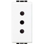 Light Presa 2P+T 10A 250 Vac, Interasse 19mm, Alveoli schermati, Bianco - BTICINO N4113