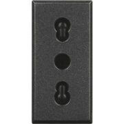Presa Axolute 2P+T 10/16A 250 Vac, Bipasso interasse 19mm e 26mm, Alveoli schermati, Antracite - BTICINO HS4180
