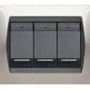 Living International, Placca 3 posti, Nichel - BTICINO L4803NN