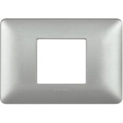 Placca Matix 2 Moduli Centrati, Silver, in Tecnopolimero - BTICINO AM4819MSL