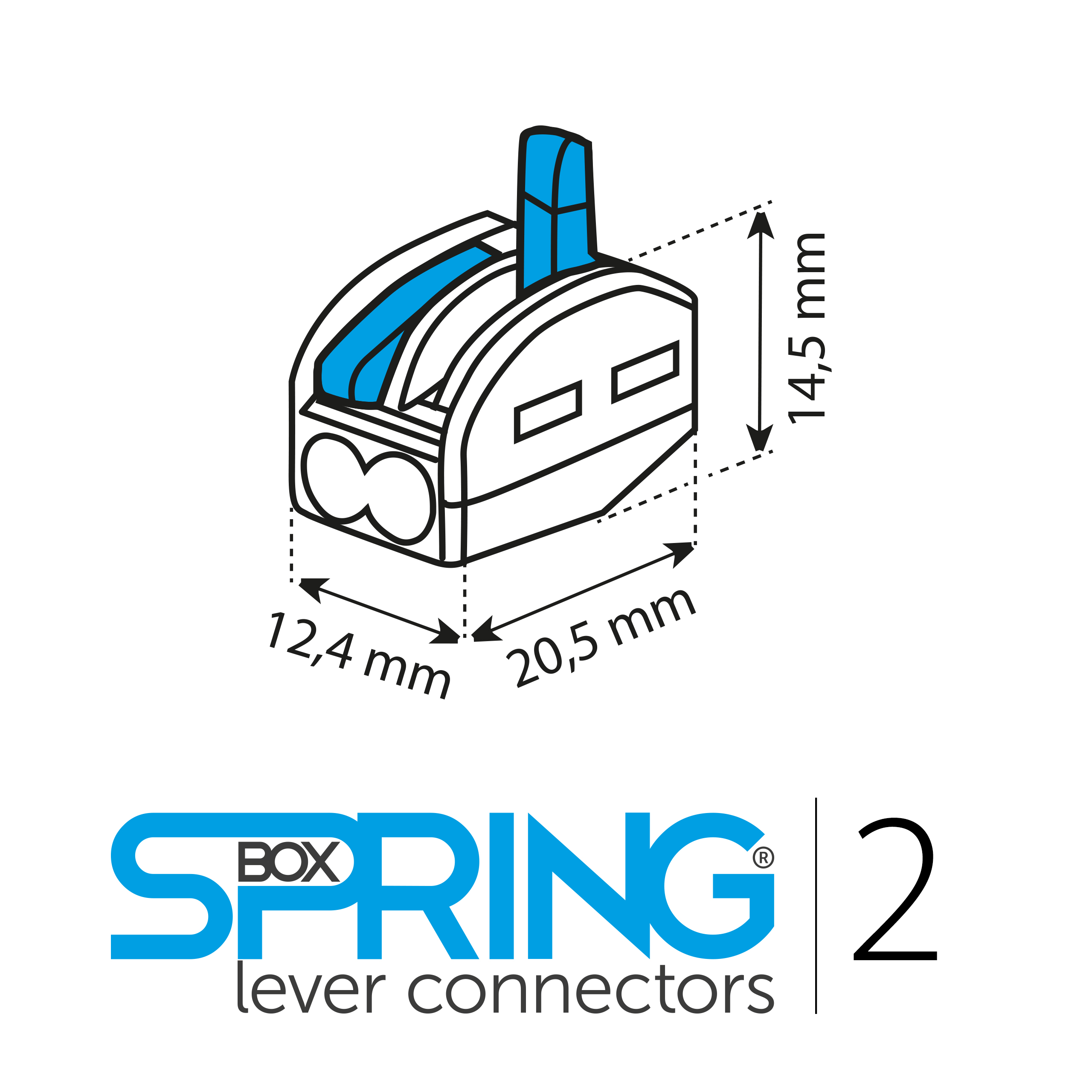 Confezione 60 Pezzi Connettore Isolato Leve, Spring Box, Cavi Piccola Sezione 0,2-4 mm2, IP20, Impianti Telefonici Audio Automazione Illuminazione (60 PEZZI) - ETELEC SBOX2