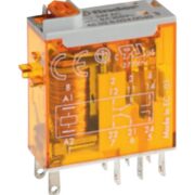 Relé a spina 2RT 8 A 24 Vdc con pulsante per prova manuale e indicatore - FINDER 465290240074